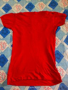 Stylish Red Top with Fashion Print Unused