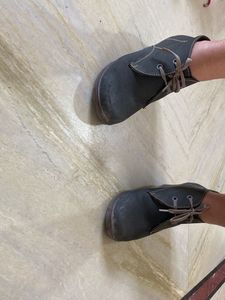 Comfortable Dark Grey Lace-Up Doll shoes