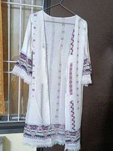 Bohemian White Open Front Kimono
