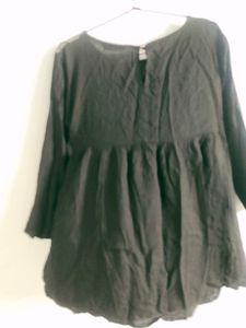 Embroidered Black Tunic Top