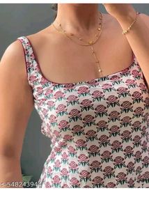 Floral Print Sleeveless Kurta