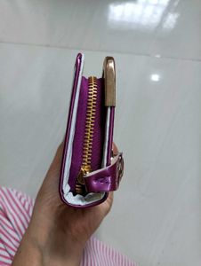Vibrant Purple Floral Clutch Wallet