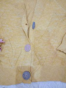 Cute Yellow Knit Cardigan