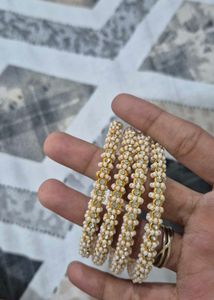 Elegant Beaded Bangles with Rhinestones