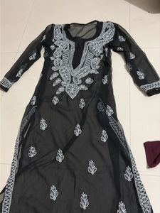 Elegant Black Chikankari Kurta