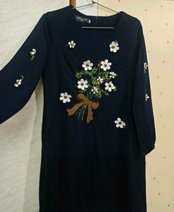 Chic Navy Blue Floral Dress