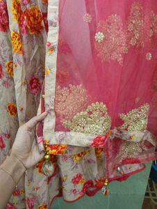 Beautiful Floral Kurta Set with Dupatta