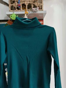 Teal Turtleneck Long Sleeve Top