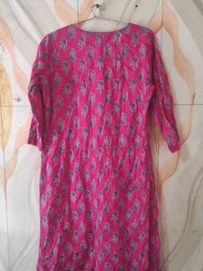 Vibrant Pink Printed Kurta