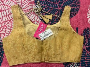 Elegant Gold Brocade Blouse
