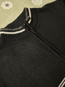 Vintage Striped Zip-Up Sweater