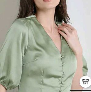Chic Satin Green Mini Dress