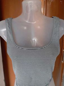 Striped Ribbed Crop Tank Top