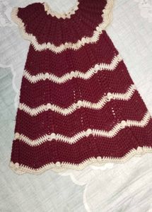 Handmade Maroon Crochet Dress