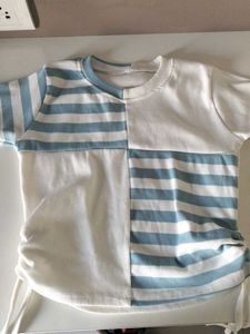 Striped & White Color Block T-Shirt