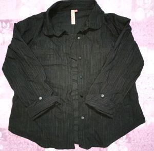 Black Button-Down Shirt