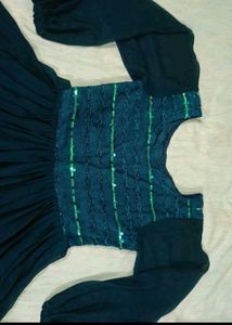 Navy Blue Western Dress