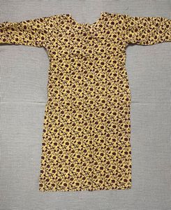 Mustard Yellow Floral Print Kurta Set with Dupatta