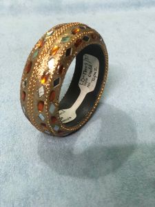 Exquisite Beaded Gold Bangle
