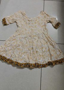 Cream Kurta with Yellow Print