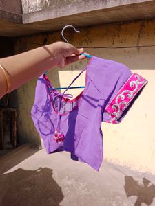 Elegant Purple Saree with Blouse