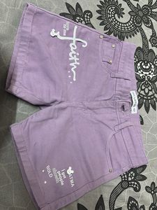 Lavender Denim Shorts