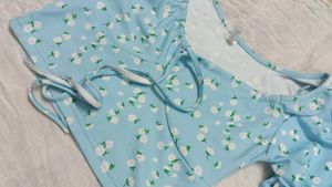 Cute Blue Floral Top