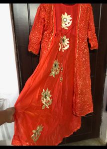 Ethinic Gown And Frock With Shrug