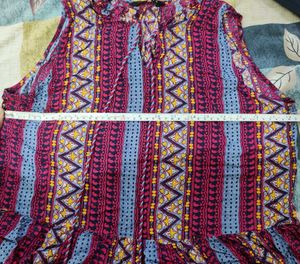 Stylish Peplum Kurta Top and blue denim
