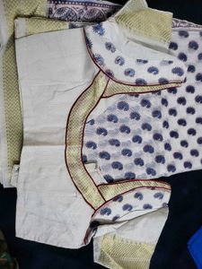 Elegant white and blue saree