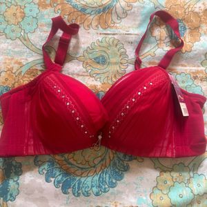 New with tags Red Embellished Bra