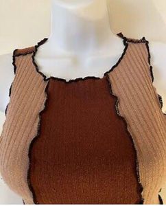 Two-Tone Ribbed Tank Top