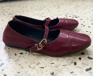 Burgundy Mary Jane Flats