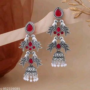 Traditional Oxidised Jhumka Earrings