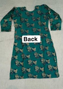 Elegant Teal Green Floral Print Kurti