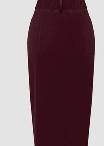 Elegant Maroon Pencil Skirt