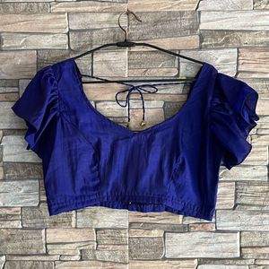 Royal Blue Ruffled Sleeve Blouse