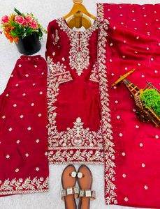 Elegant Embroidered  Kameez plazzo with dupatta se
