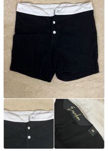 Men's Black & White Shorts