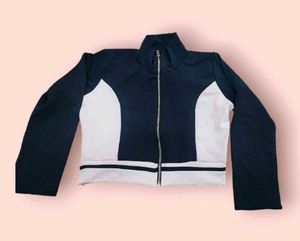Navy &amp; White Track Jacket