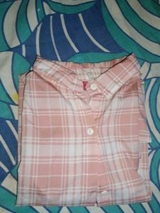 Pink Plaid Button-Up Shirt