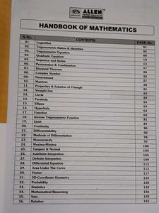 Allen Mathematics Handbook for JEE