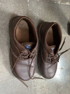 kids Brown Leather Lace-Up Shoes