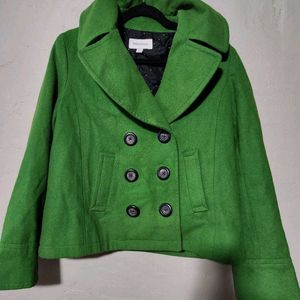 Merona 61% wool Lime green pea coat size S