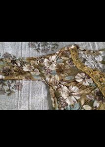 Floral Print Kurta with Embellished Neckline