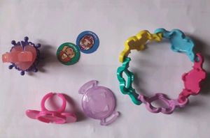 Kinder Joy Rings &amp; Barbie Bracelet Set