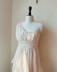 Koovs OffWhite One Shoulder Dress