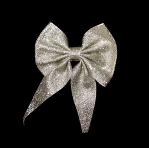 Sparkling Silver Bow Hair Clip