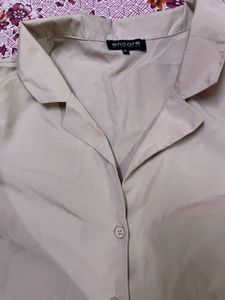 Chic Beige Button-Up Top