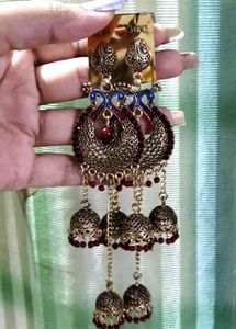 Boho Peacock Jhumka Earrings